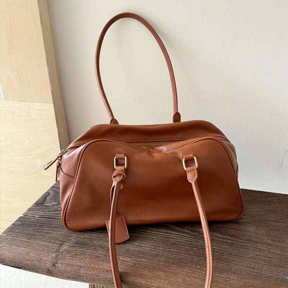 Leather French Tote Bag Underarm Shoulder Purse