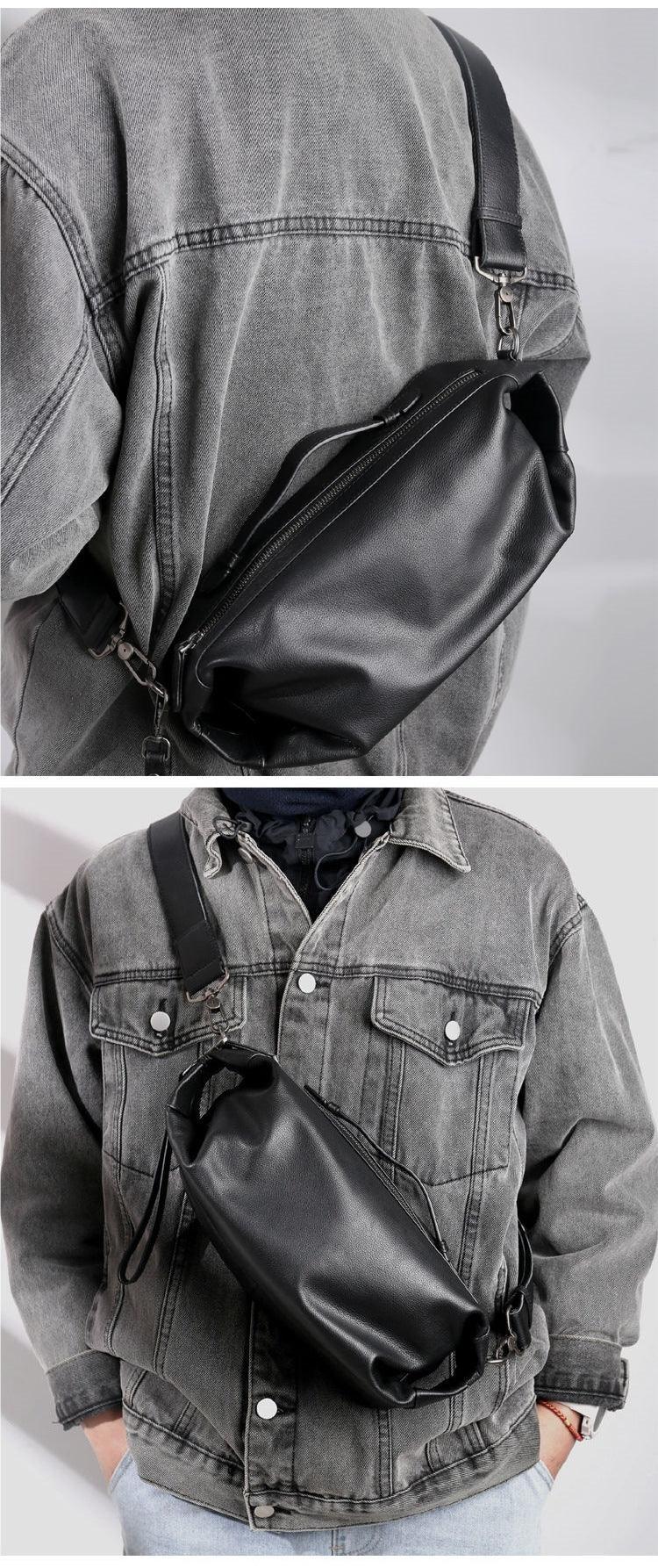 Men’s Full-Grain Cowhide Crossbody Chest Bag