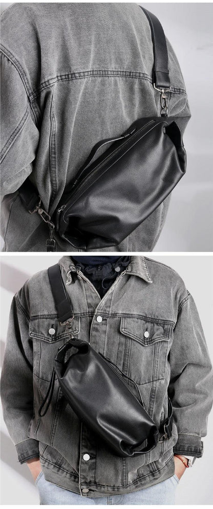 Men’s Full-Grain Cowhide Crossbody Chest Bag