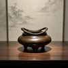 Incense Burner with Antique Bronze Finish and Ornate Lid