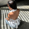 Backless sleeveless shirt blouse