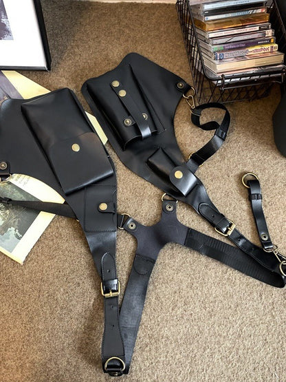Leather Shoulder Holster Underarm Wallet & Chest Rig Pouch