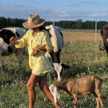 Beach sun protection shirt dress set