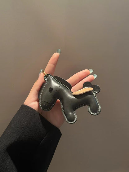 Leather horse keychain cute pony bag charm gift accessory