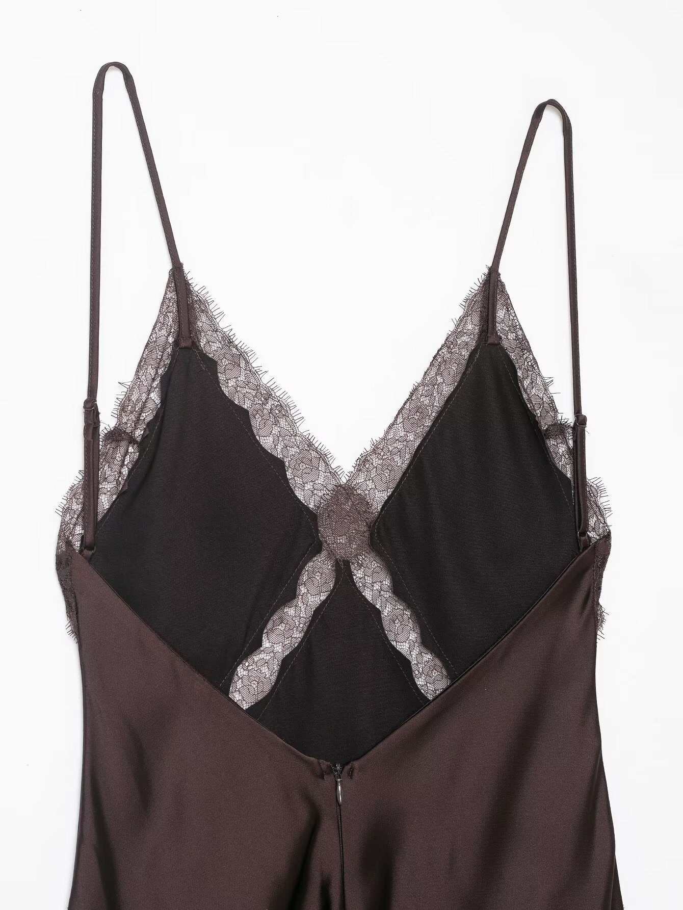 Women’s lace satin midi suspender beach dress