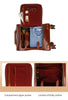 Leather Carry On Suitcase Trolley Case with Spinner Wheels