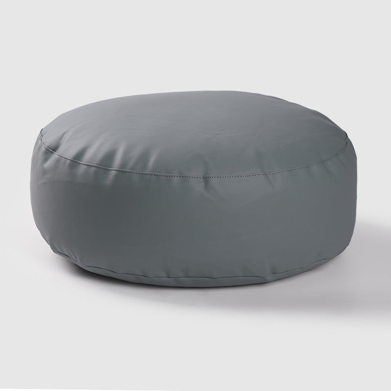 Faux Leather Pouf Ottoman Cover with Carry Handle