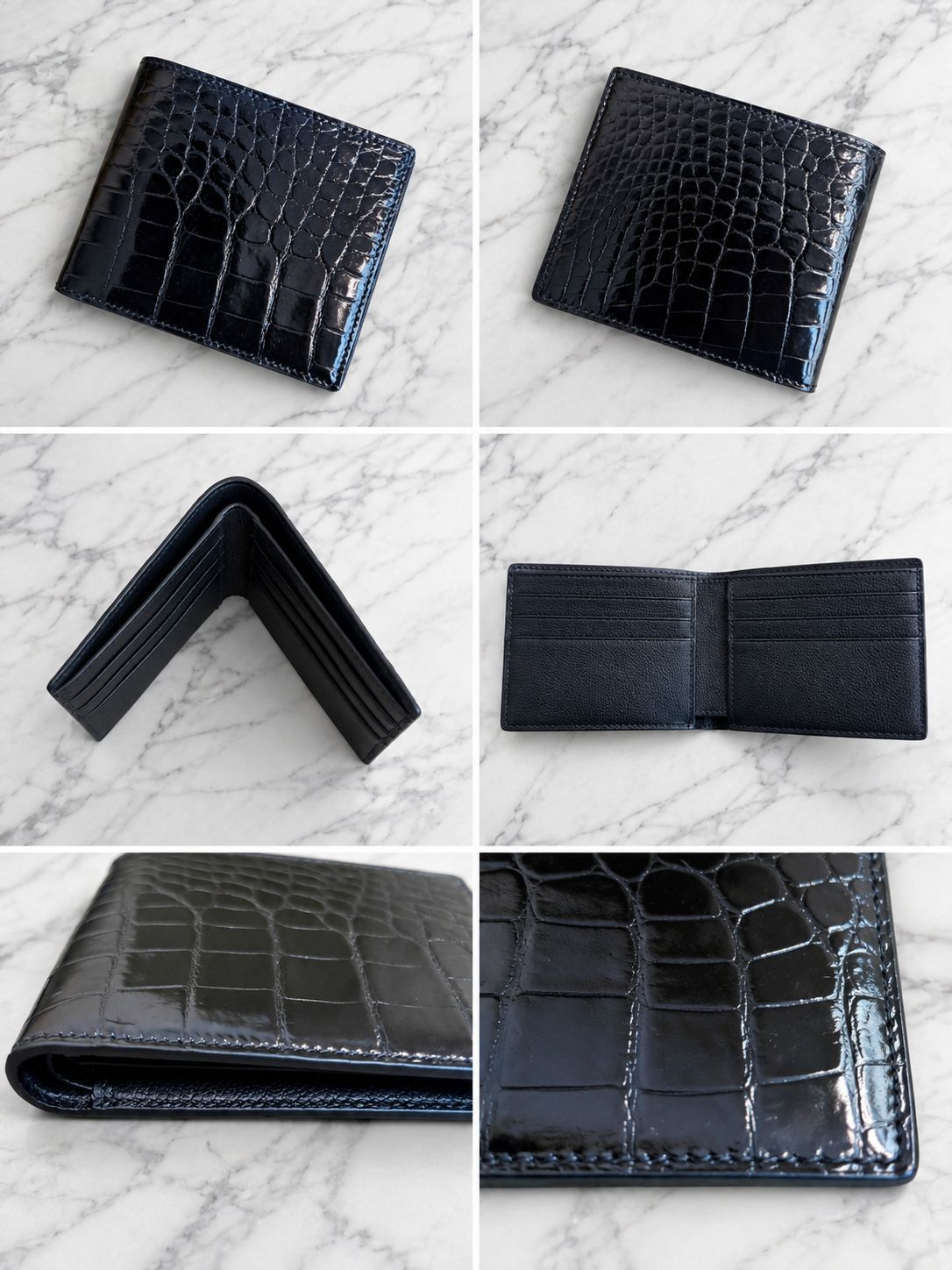 Genuine Crocodile Leather Bifold Wallet