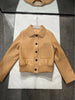 Women Genuine Cropped Leather Bomber Jacket