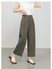 Women casual pants with cropped wide leg drape
