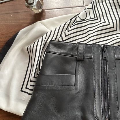 Women high waisted leather short shorts