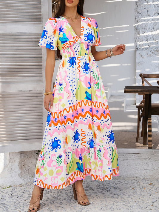 Colorful Floral Maxi Sun Dress for Women