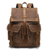 Canvas Backpack with 15.6-Inch Laptop Storage and Crazy Horse Leather