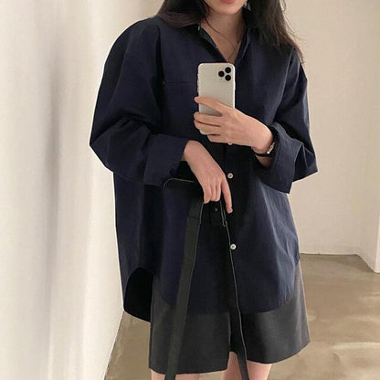 Oversized Ladies Shirt With Extra Long Back