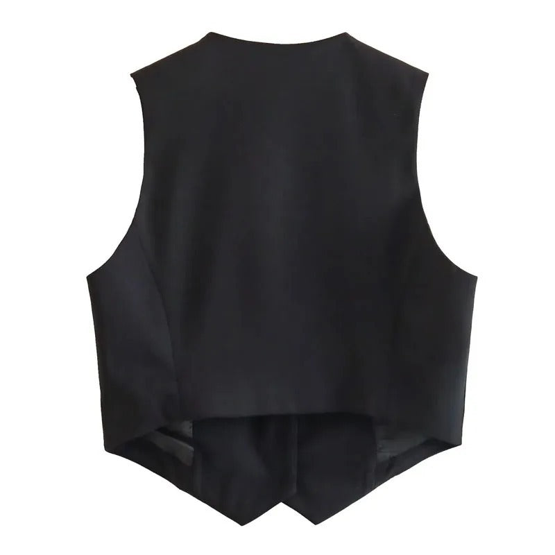 Women's Causal Vest Sleeveless Office Four Buttons