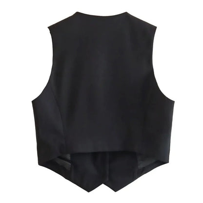 Women's Causal Vest Sleeveless Office Four Buttons
