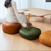 Faux Leather Pouf Ottoman Round Floor Seat Cushion