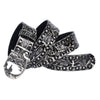 Women punk embossed leather tiger buckle belt