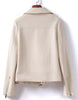 Women’s Leather Bomber Jacket Moto Style Zip Belted