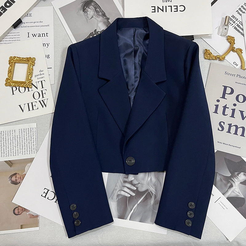 Short women blazer cropped suit jacket petite fit