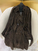 Women’s Brown Suede Double-Breasted Trench Coat with Belt
