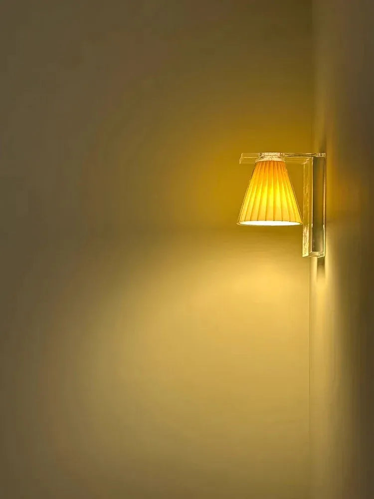 Italian vintage acrylic bedside wall lamp