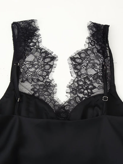 Women lace satin vest top camisole