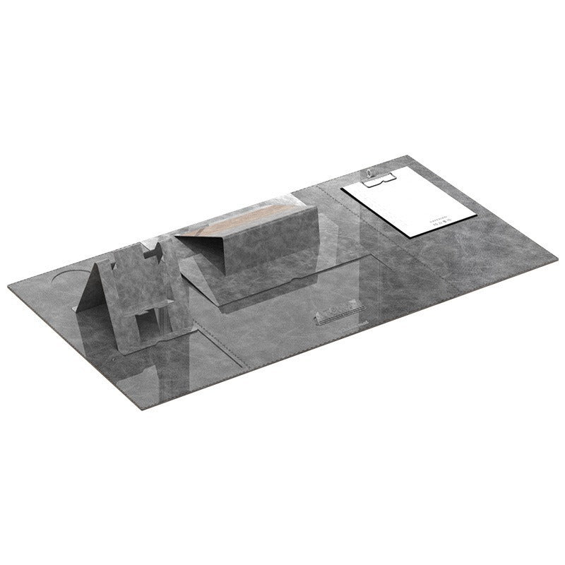 Large leather desk mat with phone stand