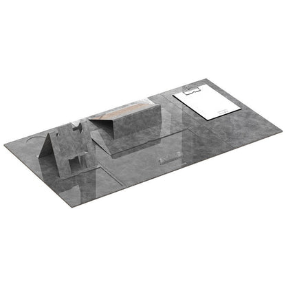Large leather desk mat with phone stand