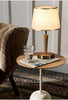 Modern Scandinavian brass table lamp with linen shade