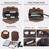 Genuine Leather Men’s Retro Crazy Horse Travel Backpack Laptop Bag