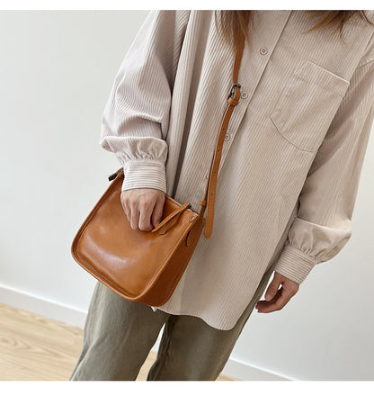 Genuine Leather Crossbody Messenger Bag for Women