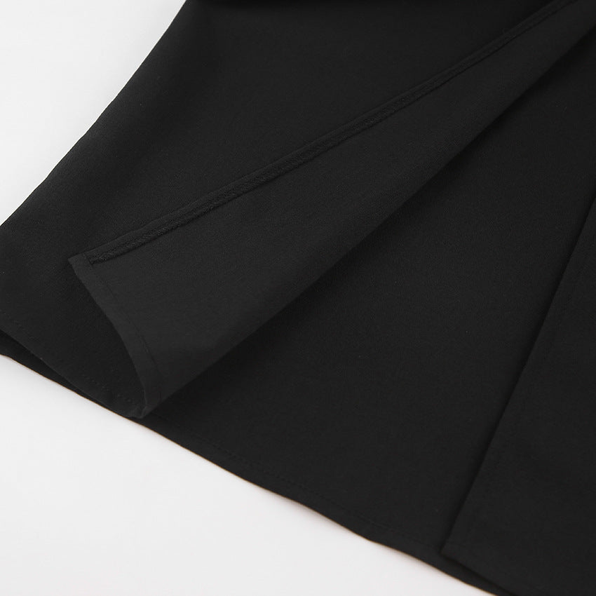 Fabric Midi Skirt with High Slit