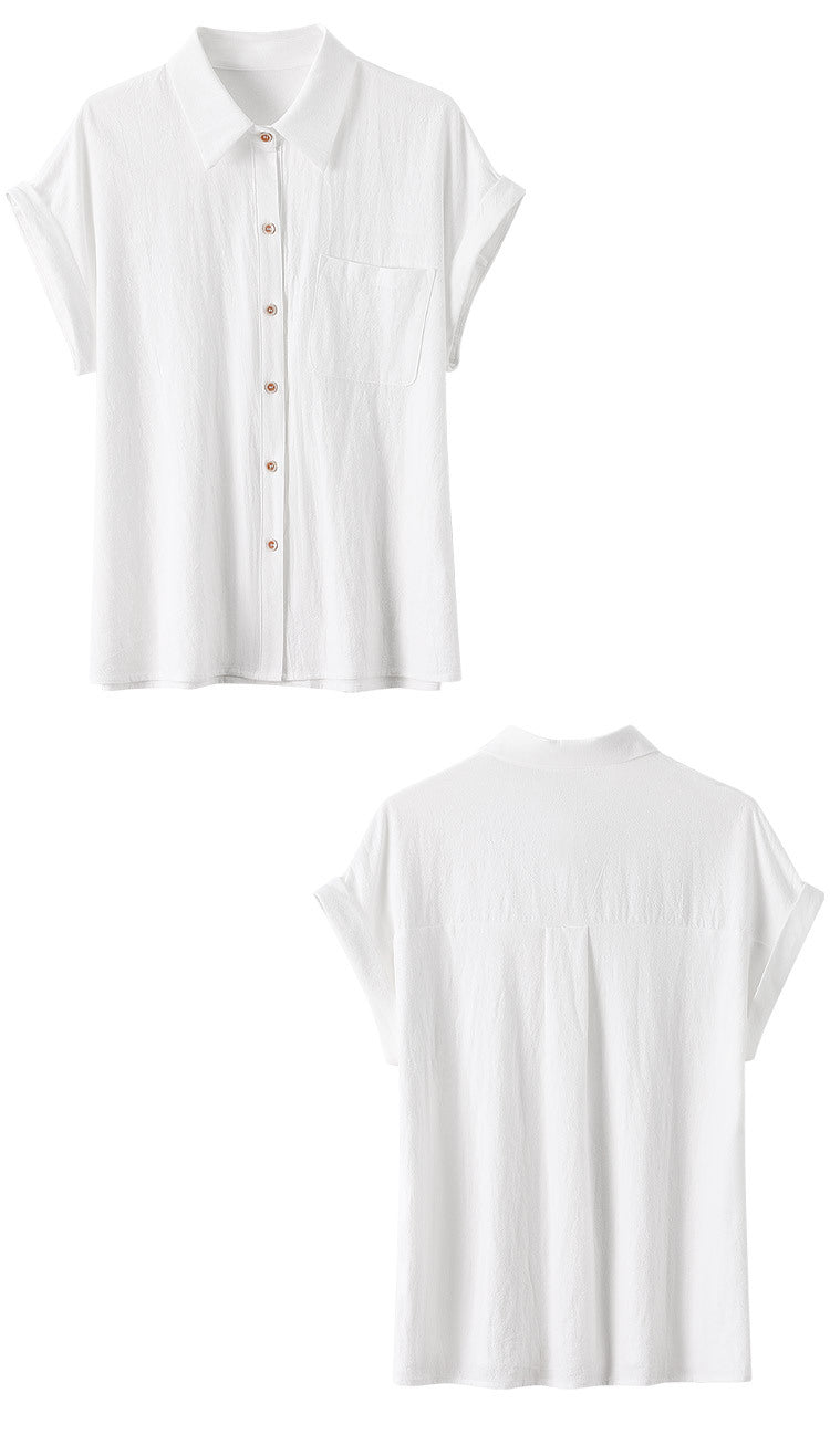 white button down shirt short sleeve women's