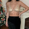 Gold Chainmail Festival Bra & Skirt Set
