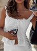 Summer Square Neck Sleeveless Top with Tie Waist