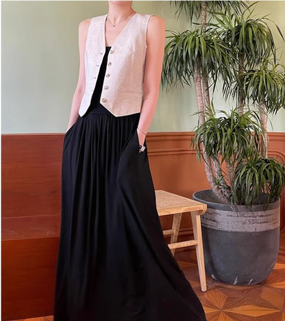 Knitted Fabric Womens Sleeveless Vest