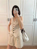 Women's Sleeveless Vest And Pocketed Shorts