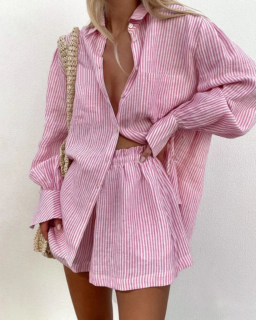 Pure cotton striped shirt set 1 S