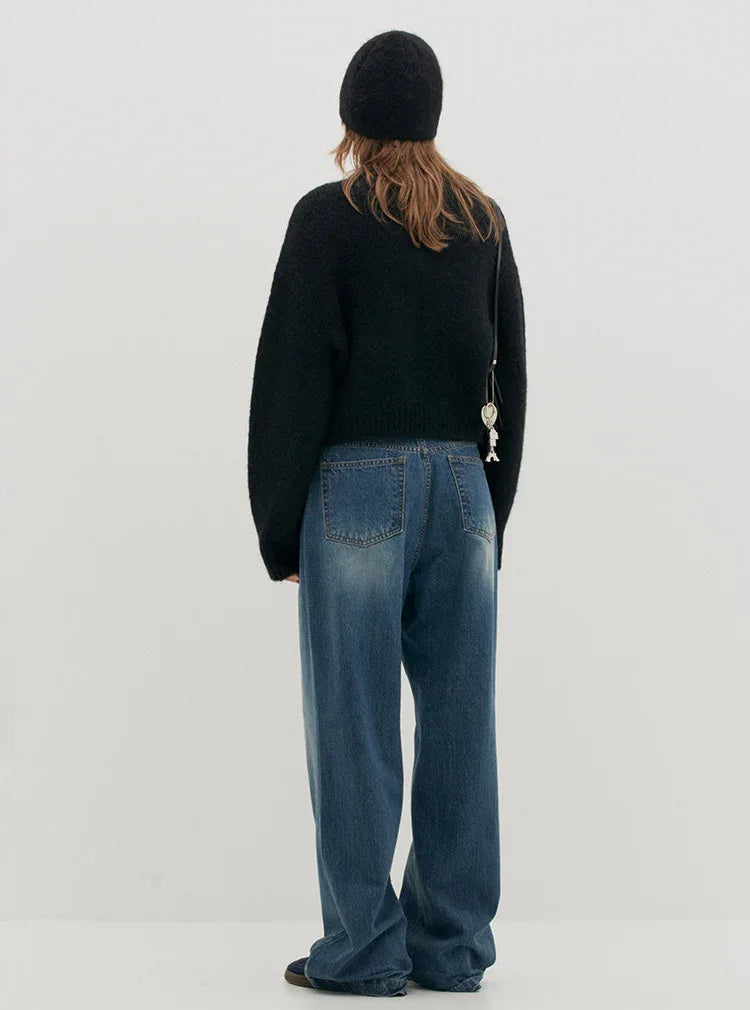 Women low waist zip cardigan knit outerwear