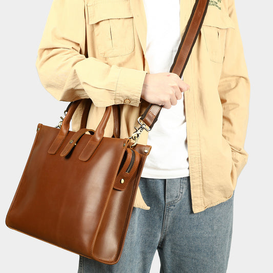 brown briefcase leather crossbody bag