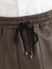Brown sheepskin elastic waist leather short skirt