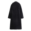 Terry fabric long teddy coat