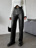 Leather Wide Leg Pants Women