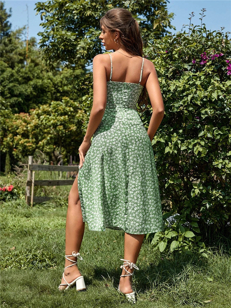 cami maxi dress with slit hem