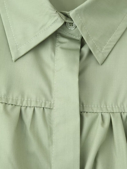 Flare Sleeve Loose-Fit Woven Women's Shirt