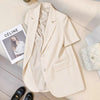 Grey short sleeve women suit blazer jacket 2 S
