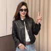 Women slim fit sheepskin biker leather jacket