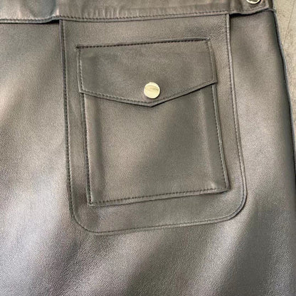 Women’s Leather Mini Skirt High Waist A-line