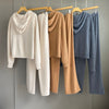 Women Cashmere Wool Knit Hoodie and Pants Set